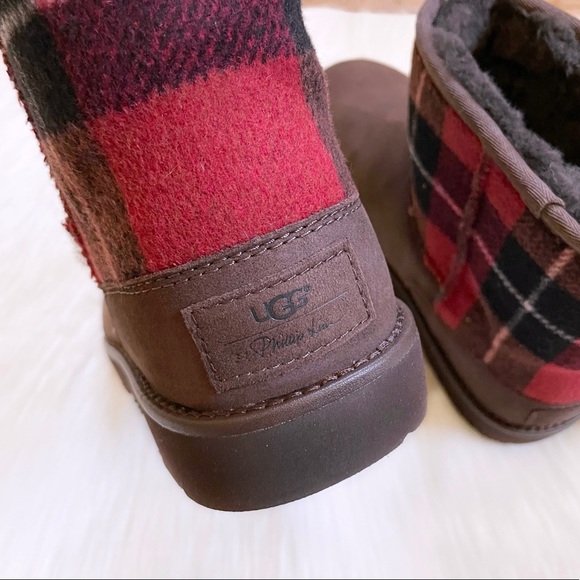 UGG Men’s Classic Mini Phillip Lim Flannel Check Boots - Picture 8 of 10